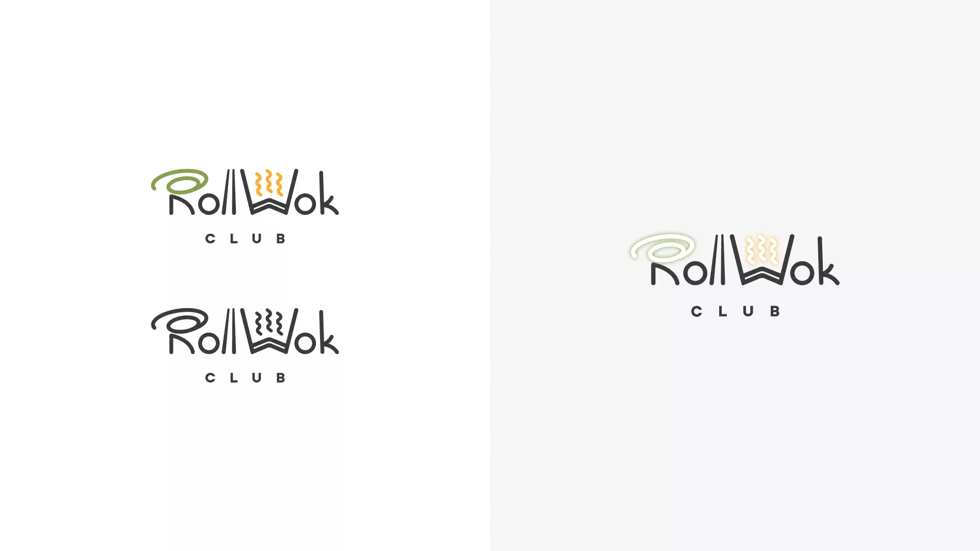 Разработка логотипа и фирменного стиля суши-бара «Roll Wok Club» в Сыктывкаре